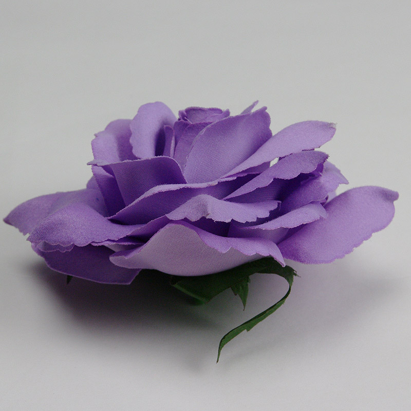 フラダンスやハワイなカジュアルに最適 ローズ（バラ）薄紫色【シルク